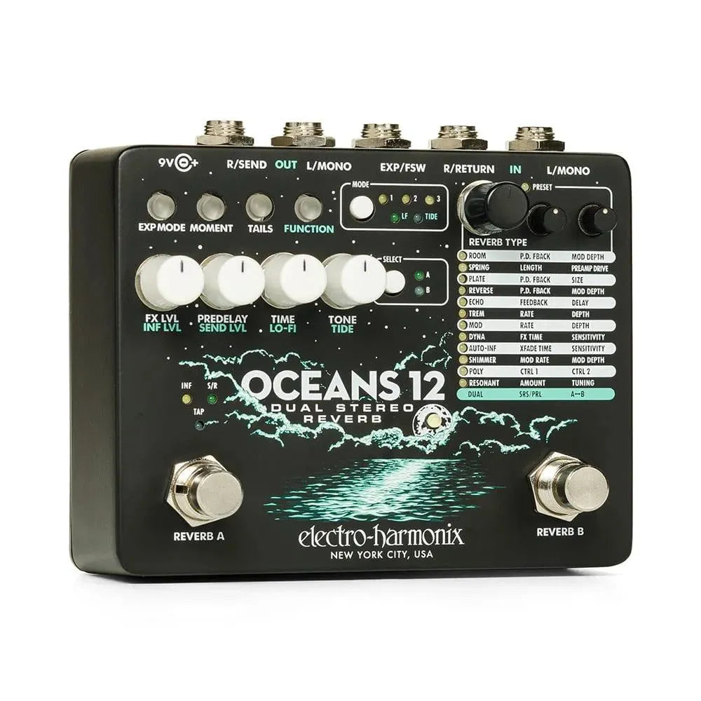echo reverb pedal Oceans 12 Dual Stereo Reverb Pedal Open Box