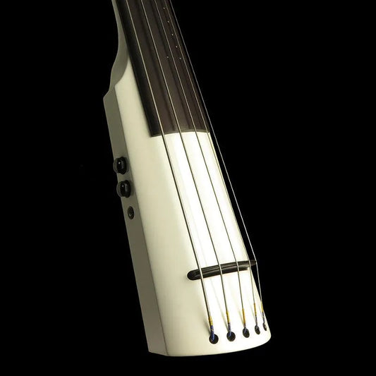 NS Design WAV5 5-string upright bass, Brilliant White - Electric Violin Shop