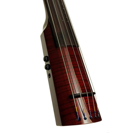 NS Design WAV5 5-string upright bass, Transparent Red - Electric Violin Shop