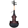 ZETA JV44 Jazz Fusion 4-String Electric Violin with MIDI, Transparent Black Flamed Maple top & back