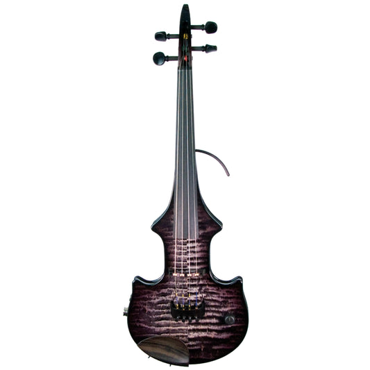 ZETA JV44 Jazz Fusion 4-String Electric Violin with MIDI, Transparent Black Flamed Maple top & back