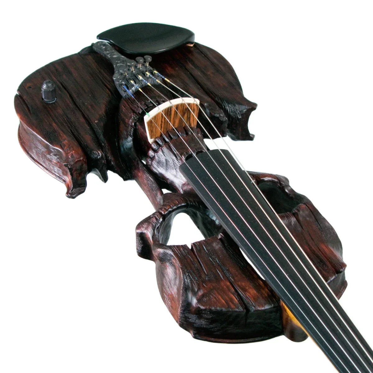 Stratton Skull Semi-Custom Carved 5-string Violin, Deep Mahogany