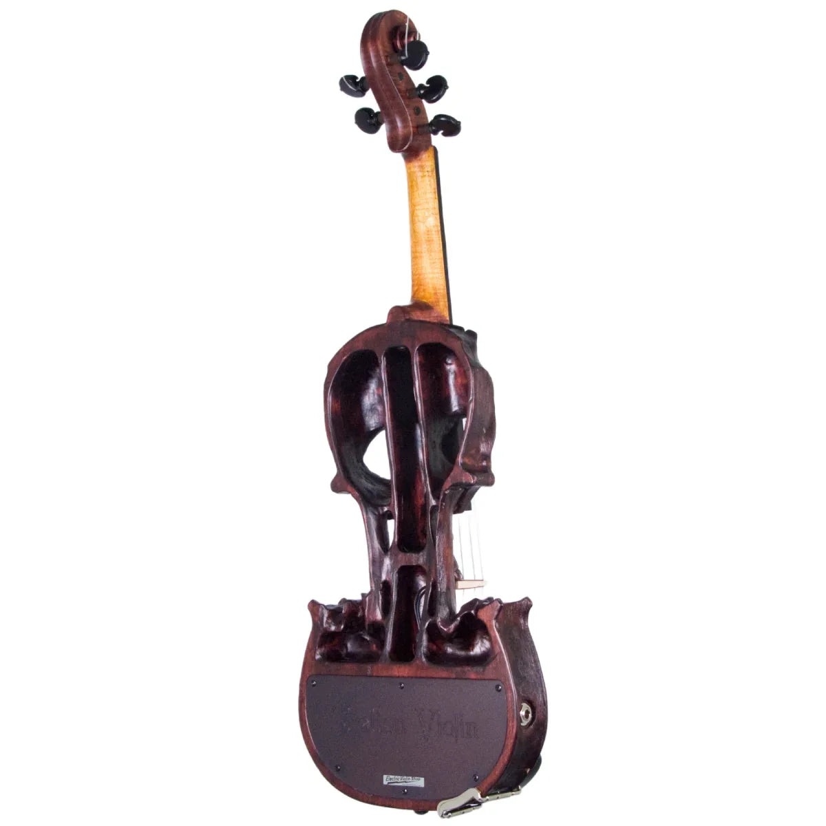 Stratton Skull Semi-Custom Carved 5-string Violin, Deep Mahogany