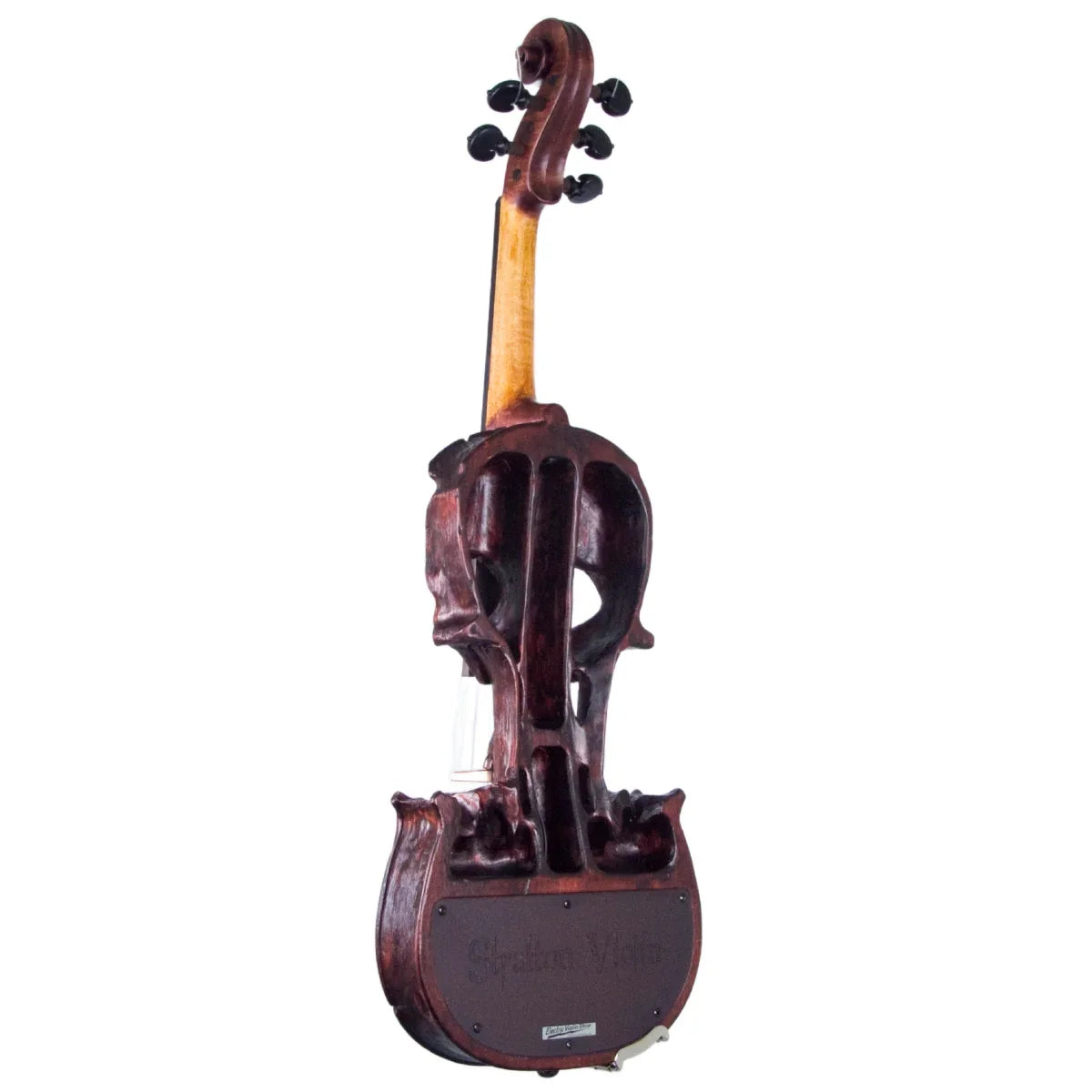 Stratton Skull Semi-Custom Carved 5-string Violin, Deep Mahogany