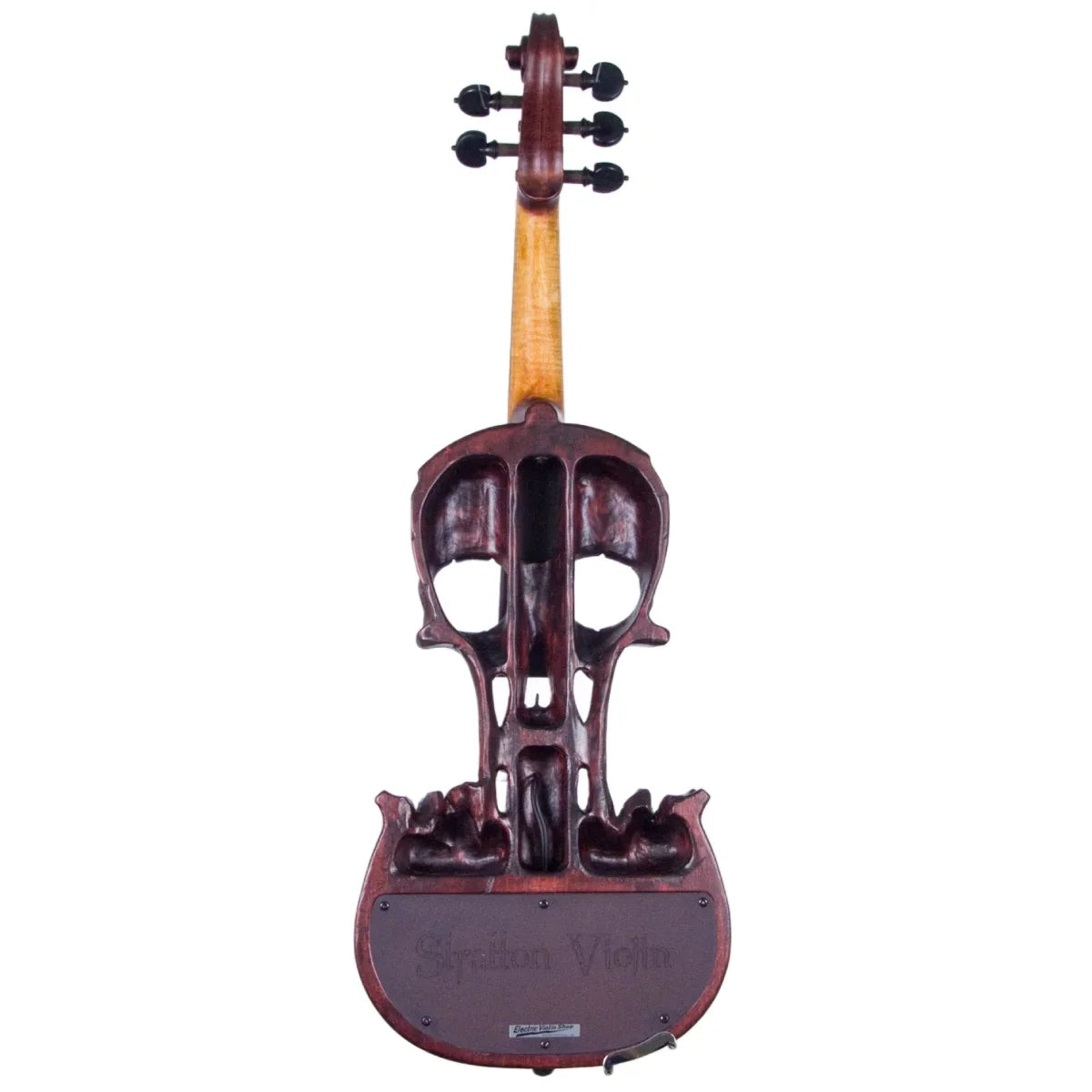 Stratton Skull Semi-Custom Carved 5-string Violin, Deep Mahogany