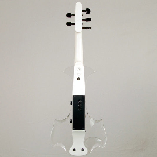USED Aurora Classic electric violin with acrylic body and LED lights, white