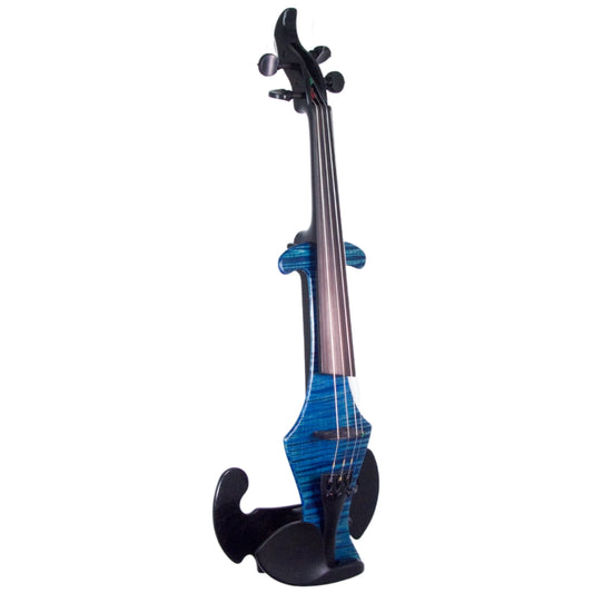 Vector Prodigy 4-String Electric Violin, Flamed Maple with Transparent Blue finish