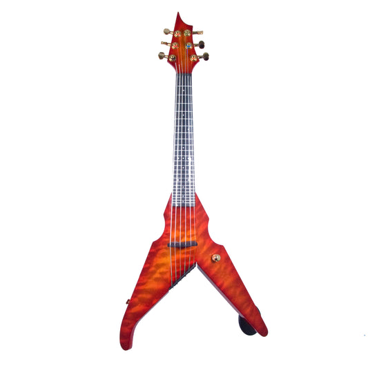 Wood Violins Viper, 6-string fretted, Phantom Frets, Cherry Sunburst Quilt with Barbera pickup