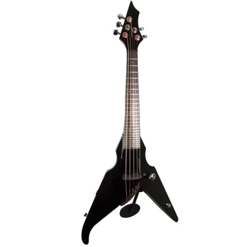 Wood Violins Viper 5-string Fretted Electric Violin, Gloss Black
