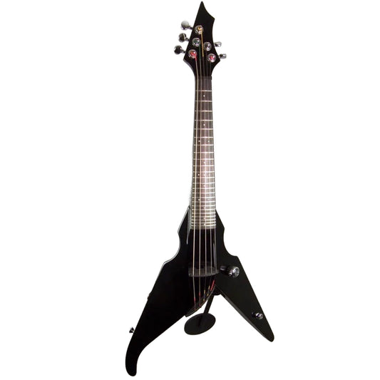 Wood Violins Viper 5-string Fretted Electric Violin, Gloss Black
