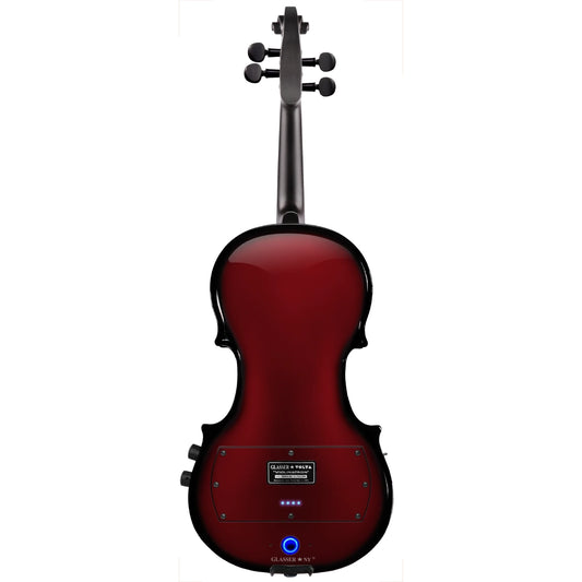 Volta Glassertron GLV-AEX4 Red 4-string carbon composite hybrid electric violin with Bluetooth