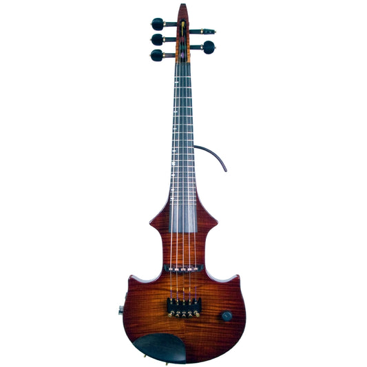 ZETA JV45 Jazz Fusion 5-string 'ZERO' fretted violin, Roasted Flame Maple top & neck, Cremona Burst