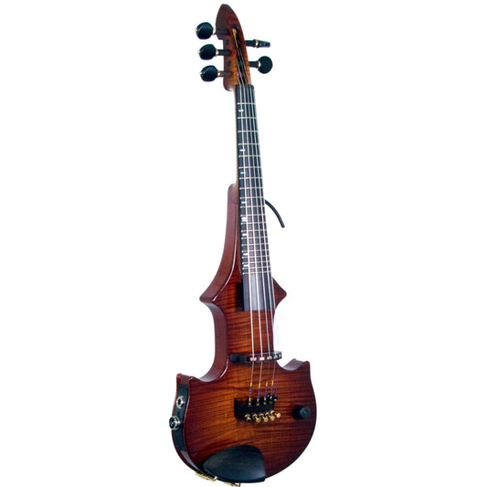ZETA JV45 Jazz Fusion 5-string 'ZERO' fretted violin, Roasted Flame Maple top & neck, Cremona Burst