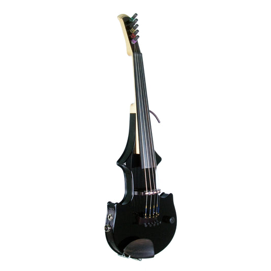 ZETA JV45 Jazz Fusion 5-String Electric Violin with MIDI, Gloss Black with maple neck, Imbus pegs