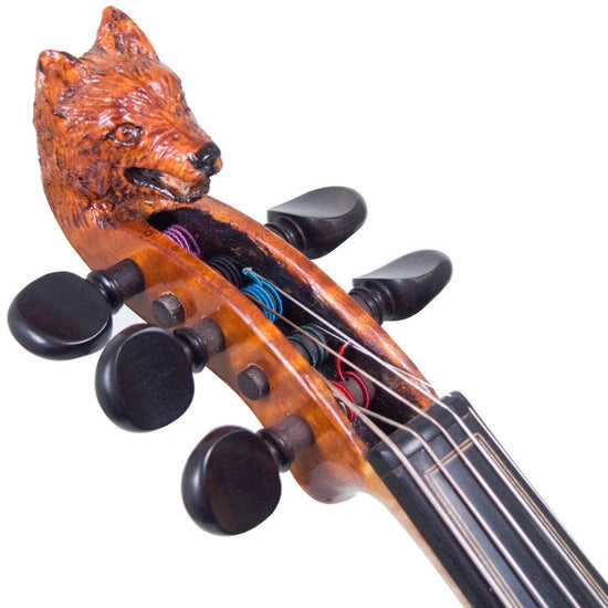 Aceto Violect 5-String electric violin, carved wolf's head scroll and inlaid fingerboard - Electric Violin Shop