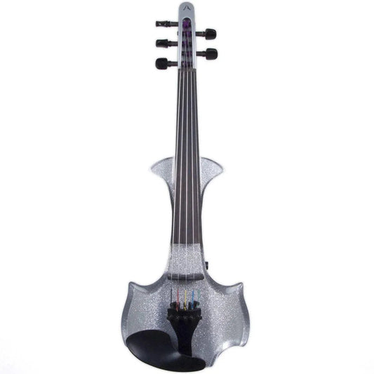 Aurora Classic electric violin with LED lights, 5-String Silver