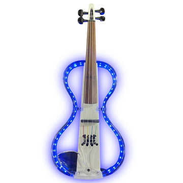 Aurora Borealis violin with Ultra-Bright Lithium LEDs - 4 or 5 string, white or black