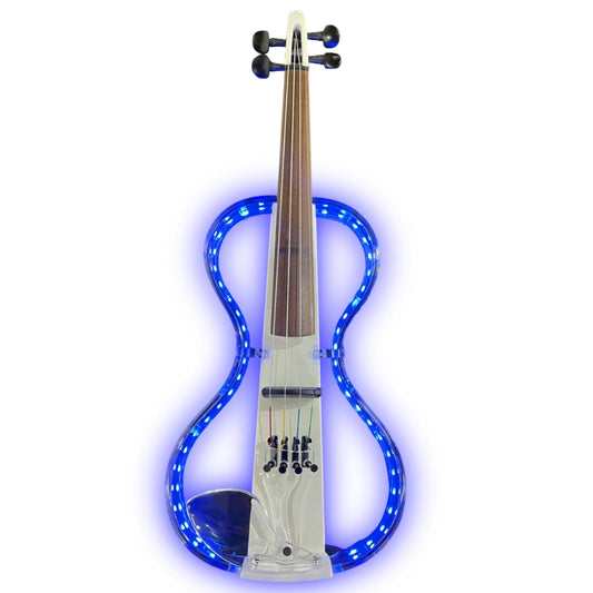 Aurora Borealis violin with Ultra-Bright Lithium LEDs - 4 or 5 string, white or black