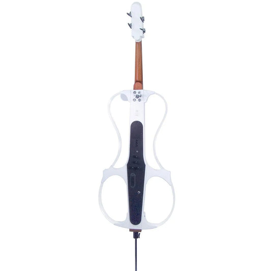 Aurora Acrylic Cello with LEDs, white - Electric Violin Shop