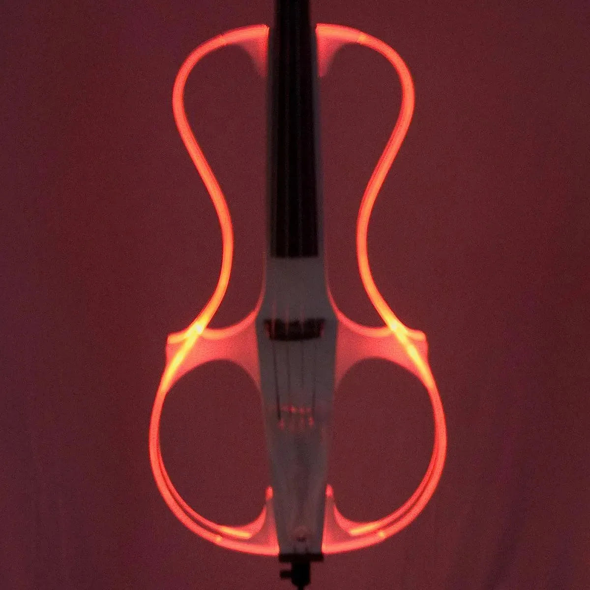 Aurora Silhouette Acrylic Electric Cello with LEDs, white
