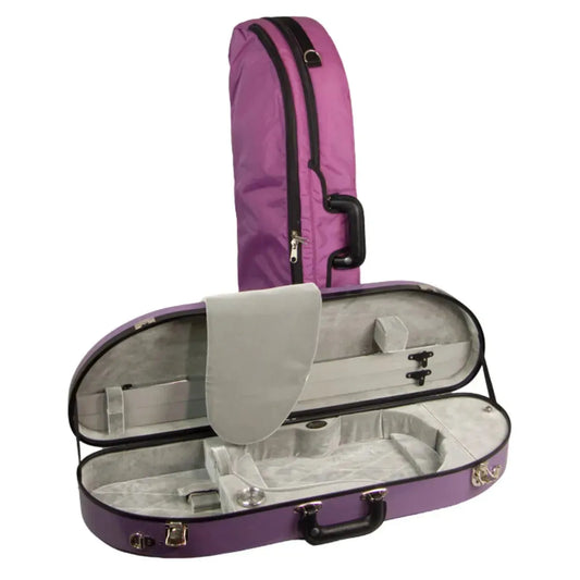 Bobelock 1047 half moon violin case, purple/grey