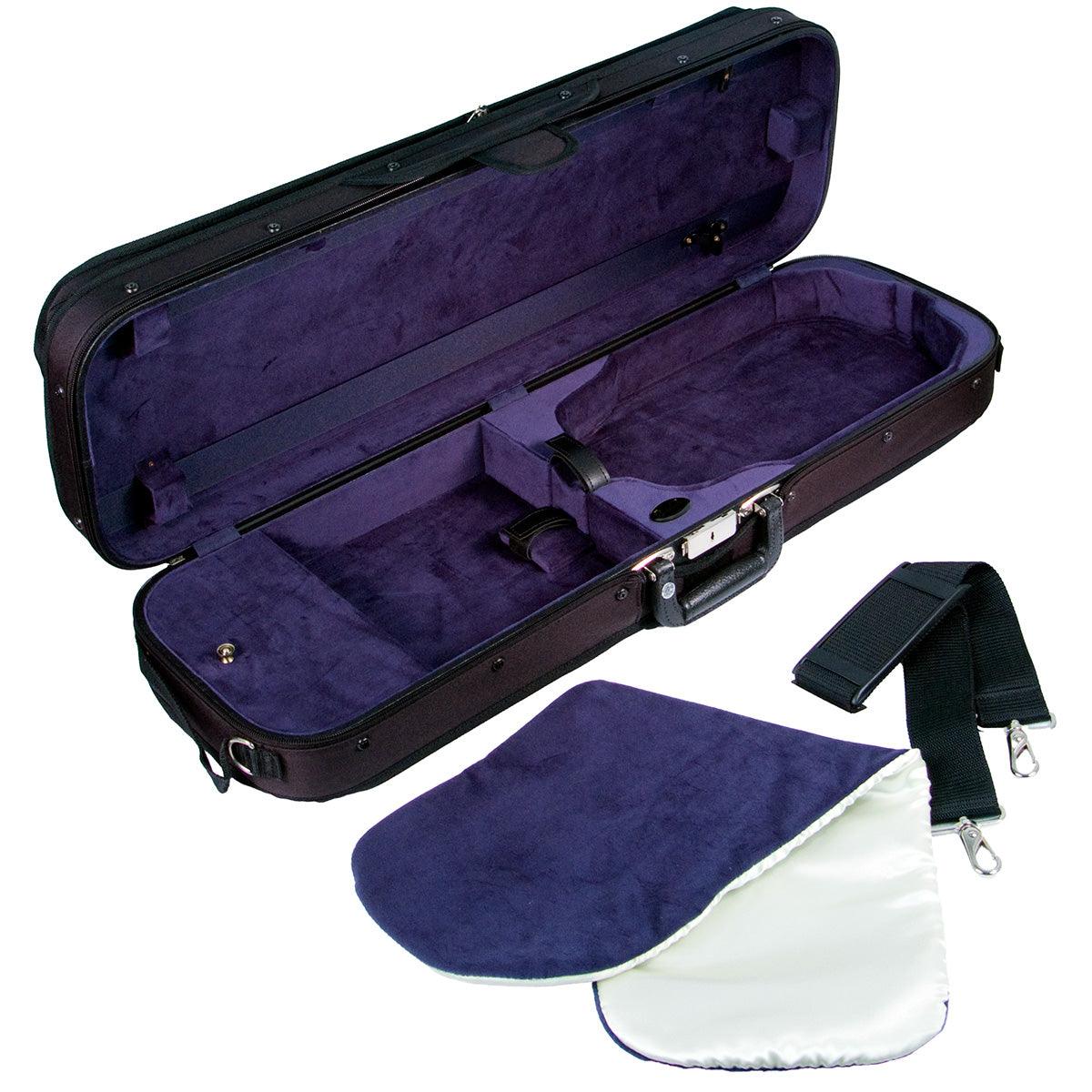 Bobelock B1002 Oblong Wooden Violin Case with Nylon Cordura Exterior & Velour Interior - Electric Violin Shop