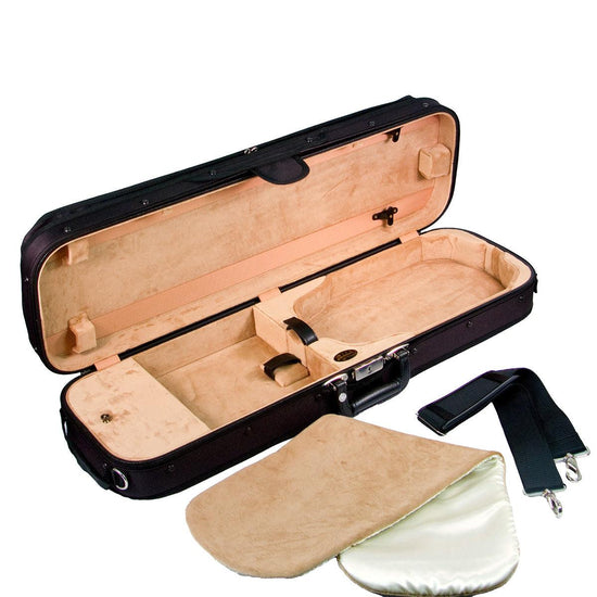 Bobelock B1002 Oblong Wooden Violin Case with Nylon Cordura Exterior & Velour Interior - Electric Violin Shop