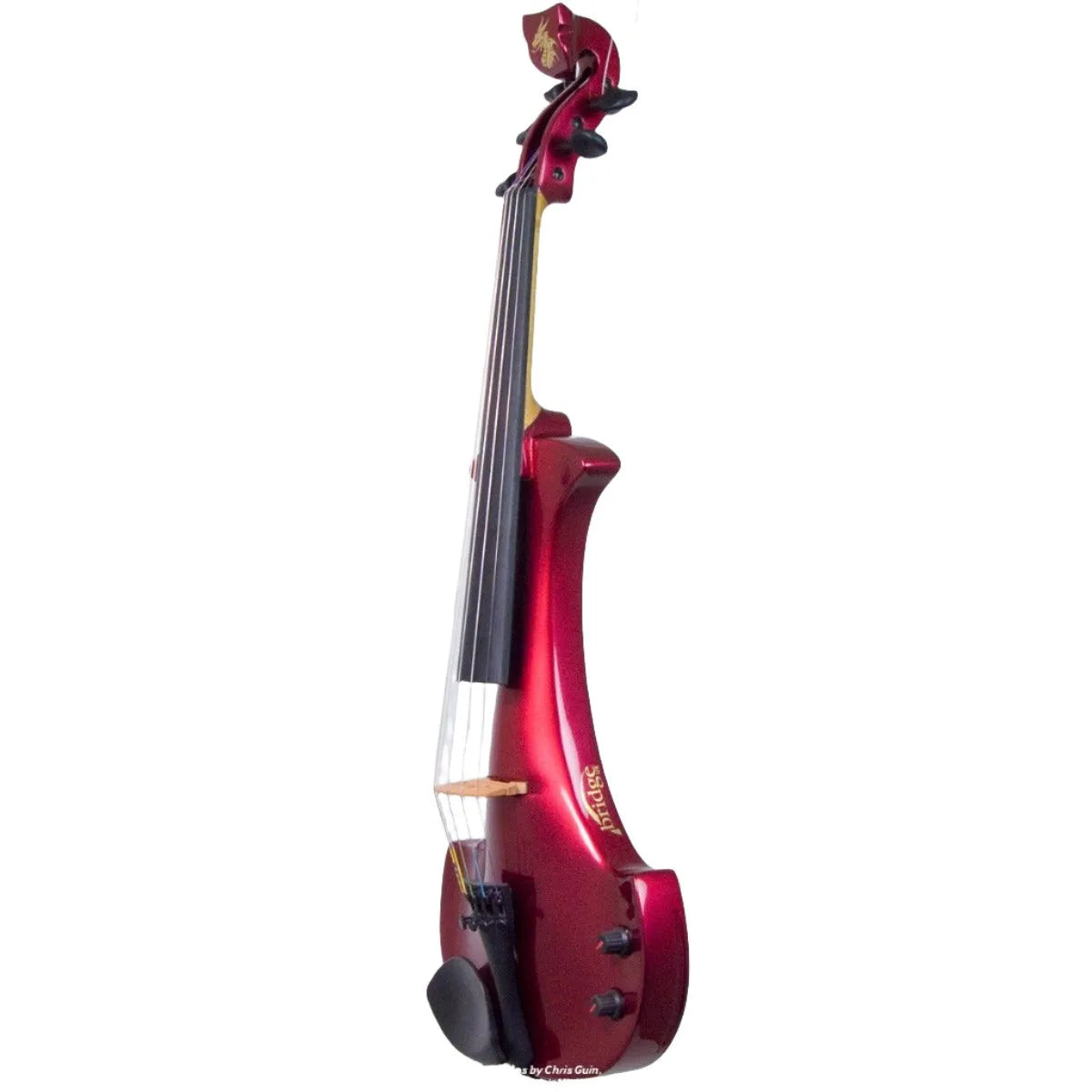 Bridge Lyra Dragon custom model, Cherry Red Pearl - Electric Violin Shop