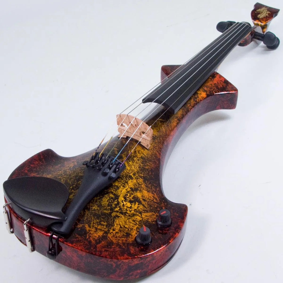 Bridge Lyra Dragon custom model, 'Glowing Embers' finish - Electric Violin Shop