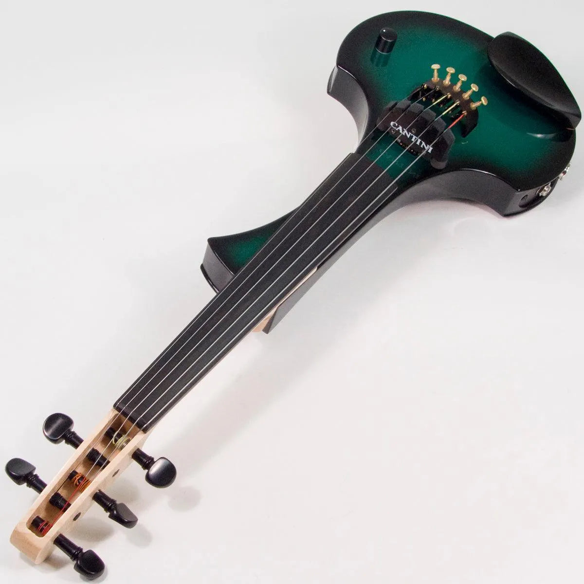 Cantini Earphonic 5-String Electric Violin with MIDI, Green/Black Burst - Electric Violin Shop