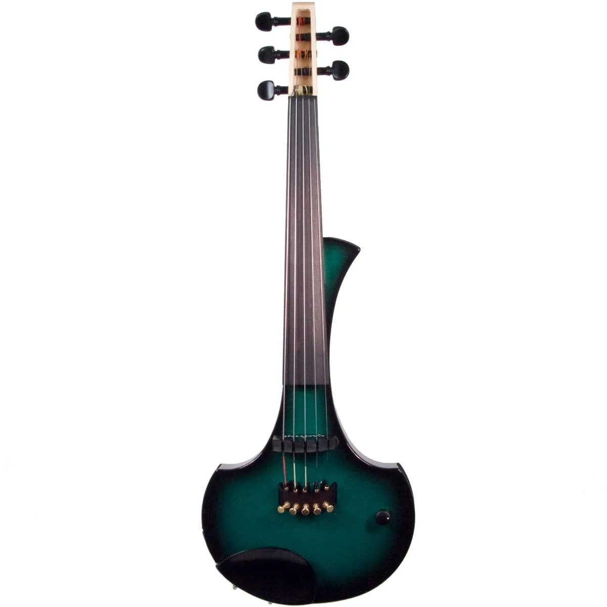 Cantini Earphonic 5-String Electric Violin with MIDI, Green/Black Burst - Electric Violin Shop