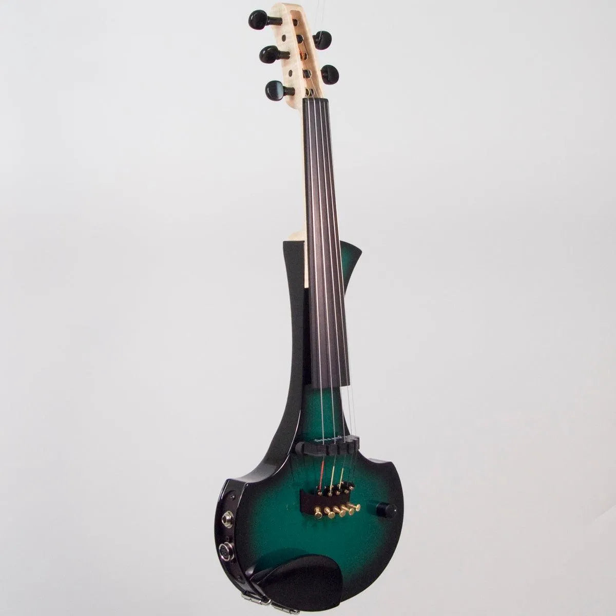 Cantini Earphonic 5-String Electric Violin with MIDI, Green/Black Burst - Electric Violin Shop