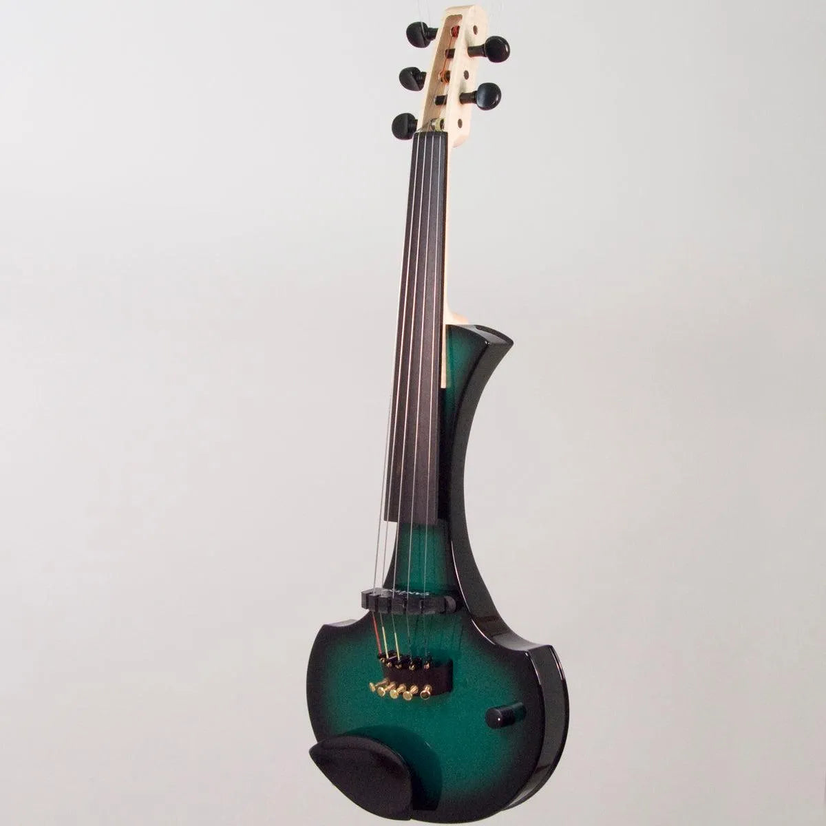 Cantini Earphonic 5-String Electric Violin with MIDI, Green/Black Burst - Electric Violin Shop