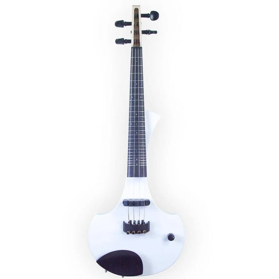 Cantini Earphonic Fretted Electric Violin with MIDI, White - Electric Violin Shop