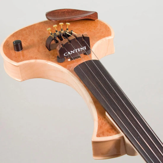 Cantini Earphonic Electric Violin with MIDI, Red Elm Burl - Electric Violin Shop