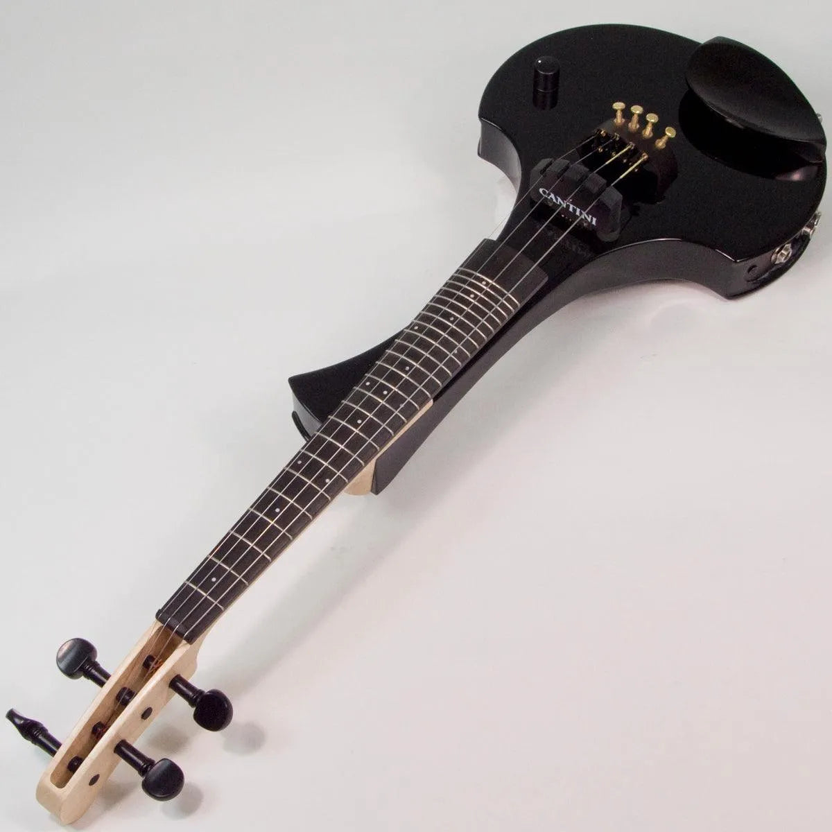 Cantini Earphonic Fretted Electric Violin with MIDI, Gloss Black - Electric Violin Shop