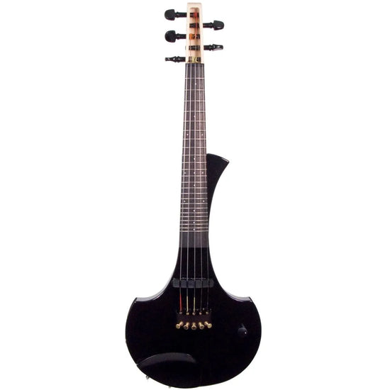 Cantini Earphonic 5-string Fretted Electric Violin with MIDI, Gloss Black - Electric Violin Shop