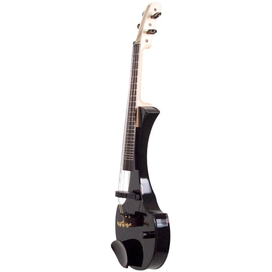 Cantini Earphonic 5-string Fretted Electric Violin with MIDI, Gloss Black - Electric Violin Shop