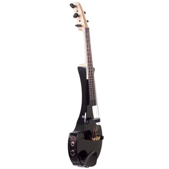 Cantini Earphonic 5-string Fretted Electric Violin with MIDI, Gloss Black - Electric Violin Shop