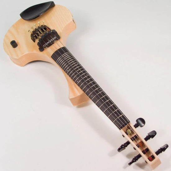 Cantini Earphonic 5-string Fretted Electric Violin with MIDI, Natural Finish - Electric Violin Shop