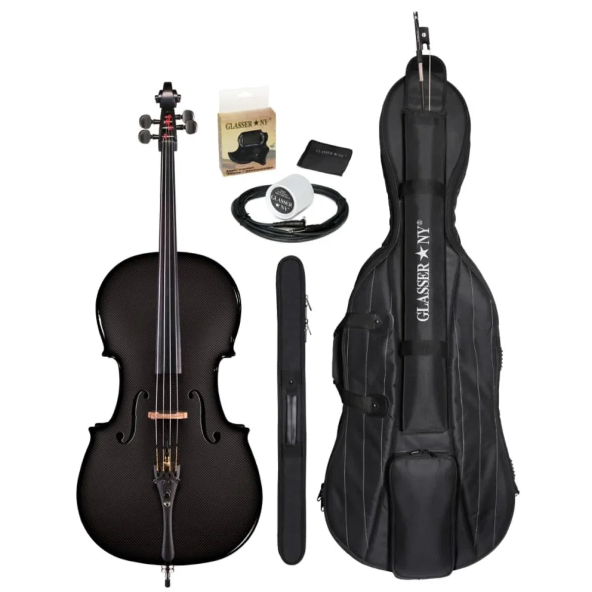 Glasser AE Acoustic-Electric Carbon Composite 4/4 Cello Outfit - Electric Violin Shop