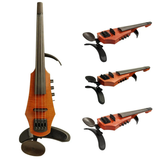 NS Design CR electric violin, amber finish, 4 or 5-string, standard or fretted options - Electric Violin Shop