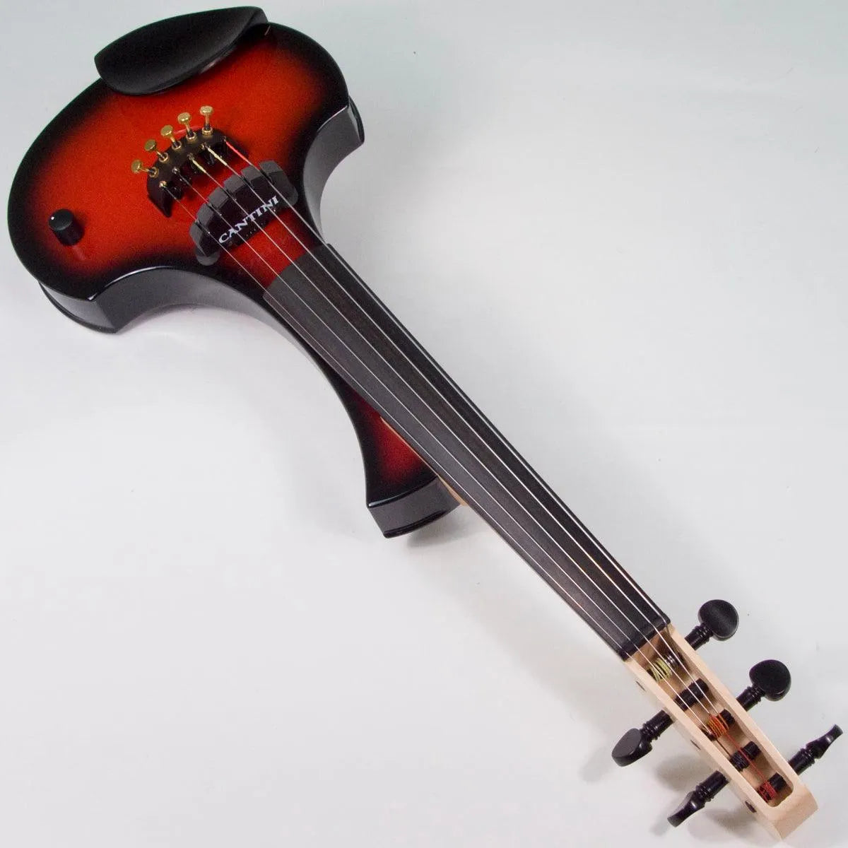 Cantini Earphonic 5-String Electric Violin with MIDI, Red/Black Sunburst - Electric Violin Shop