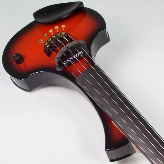 Cantini Earphonic 5-String Electric Violin with MIDI, Red/Black Sunburst - Electric Violin Shop