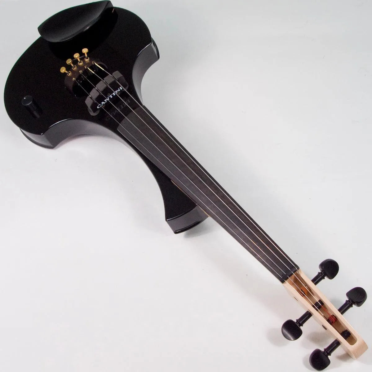 Cantini Earphonic Electric Violin with MIDI, Gloss Black - Electric Violin Shop