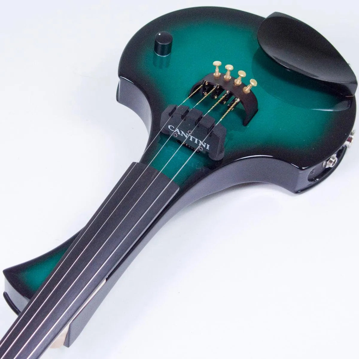 Cantini Earphonic Electric Violin with MIDI, Green/Black Sunburst - Electric Violin Shop