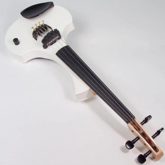 Cantini Earphonic Electric Violin with MIDI, Satin White - Electric Violin Shop