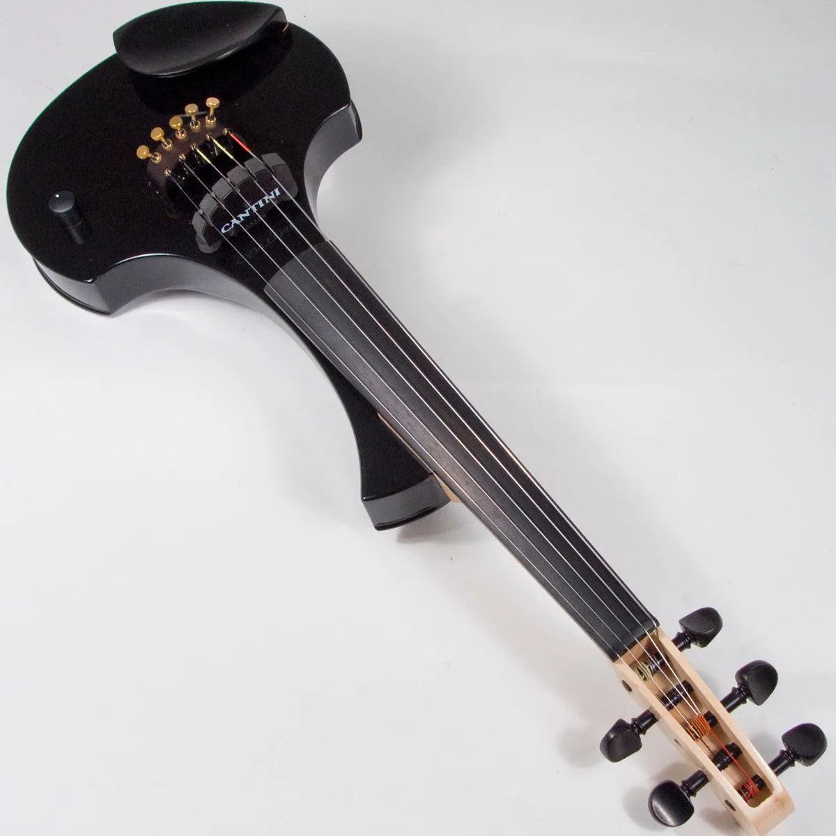 Cantini Earphonic 5-String Electric Violin with MIDI, Gloss Black - Electric Violin Shop