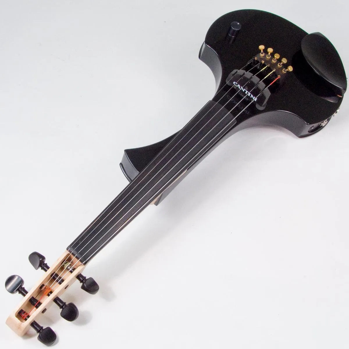 Cantini Earphonic 5-String Electric Violin with MIDI, Gloss Black - Electric Violin Shop