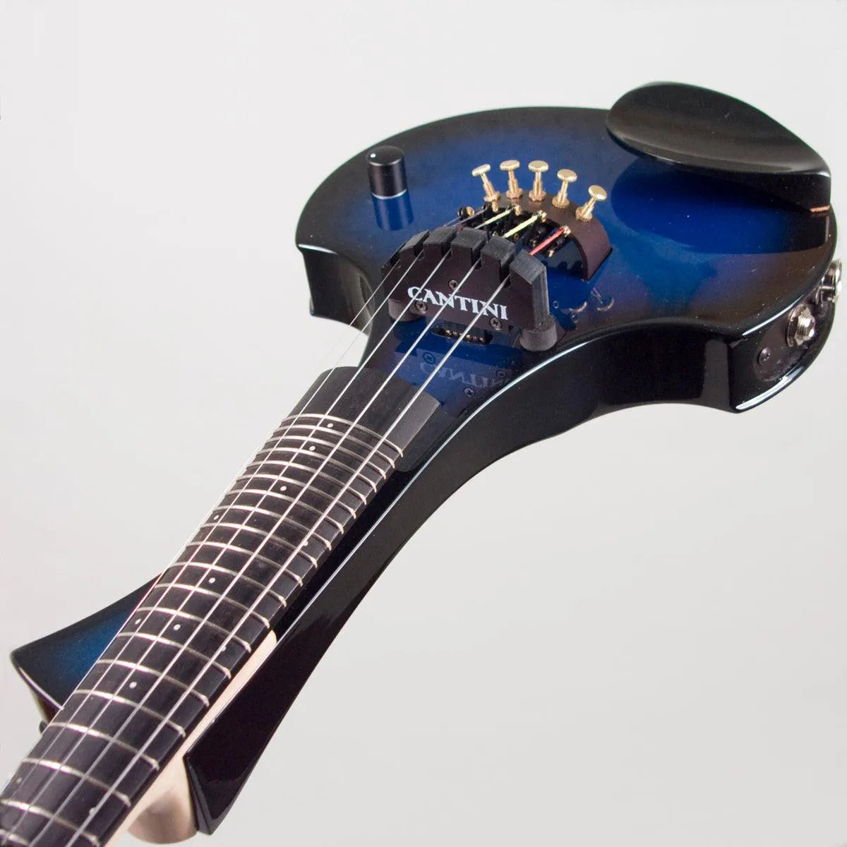 Cantini Earphonic 5-String Fretted Electric Violin with MIDI, Blue/Black Sunburst - Electric Violin Shop